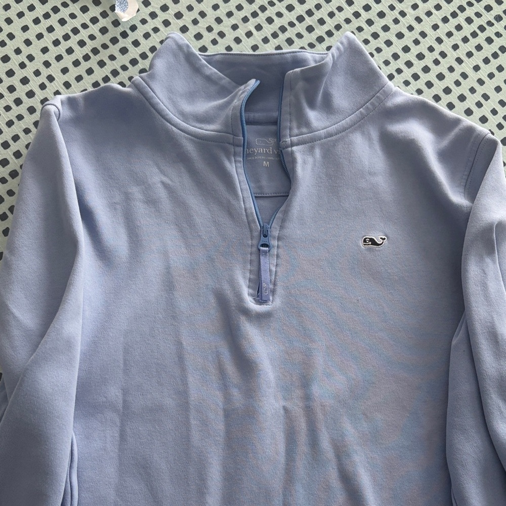 Women’s Light Blue Quarter-Zip Sweater